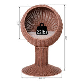Woven Rattan Elevated Pet Bed for Cats and Small Dogs