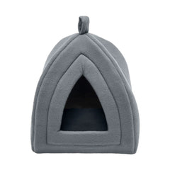 Gray Dome Shaped Enclosed Pet Bed for Cats and Small Dogs