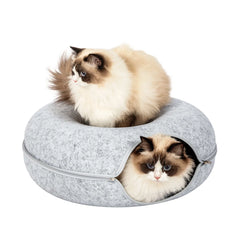 Large Gray Cat Tunnel Bed