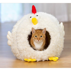 Cute Chicken Shaped Enclosed Cat Bed