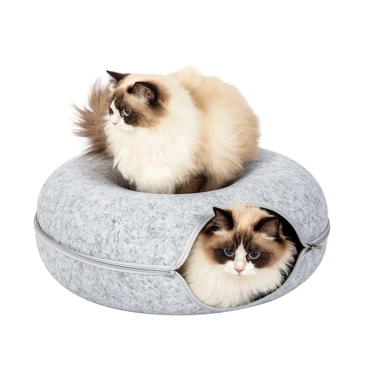 Large Gray Cat Tunnel Bed